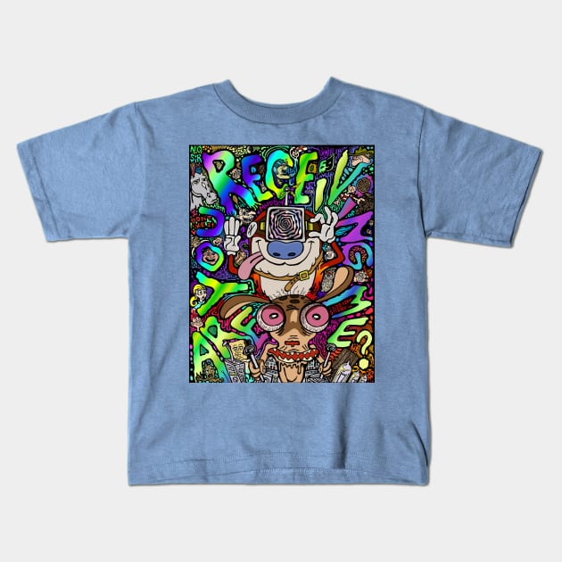 Ren and Stimpy Fan Art - Are You Receiving Me? by Vagabond The Artist Kids T-Shirt by VagabondTheArtist